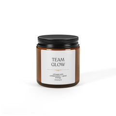 Scented Soy Candle — "Team Glow" Amber Jar (Aromatic Relaxation)