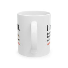 "I'm in HR. I Make it Look Easy, But it's Mostly Caffeine and Silence." – White Ceramic Mug | Funny HR Gift