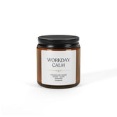 "Workday Calm" Soy Candle — Amber Jar Scented Candle for Stress Relief & Office Relaxation