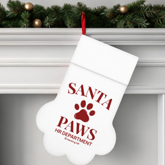 Santa Paws Christmas Stocking — Pet Paw Holiday Stocking