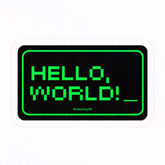 "Hello, World!" Vintage Computer Vinyl Sticker