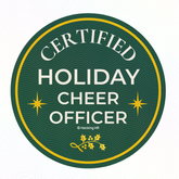 "Holiday Cheer Officer" Kiss-Cut Vinyl Sticker — Certified Holiday Cheer Badge