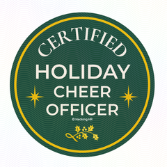 "Holiday Cheer Officer" Kiss-Cut Vinyl Sticker — Certified Holiday Cheer Badge
