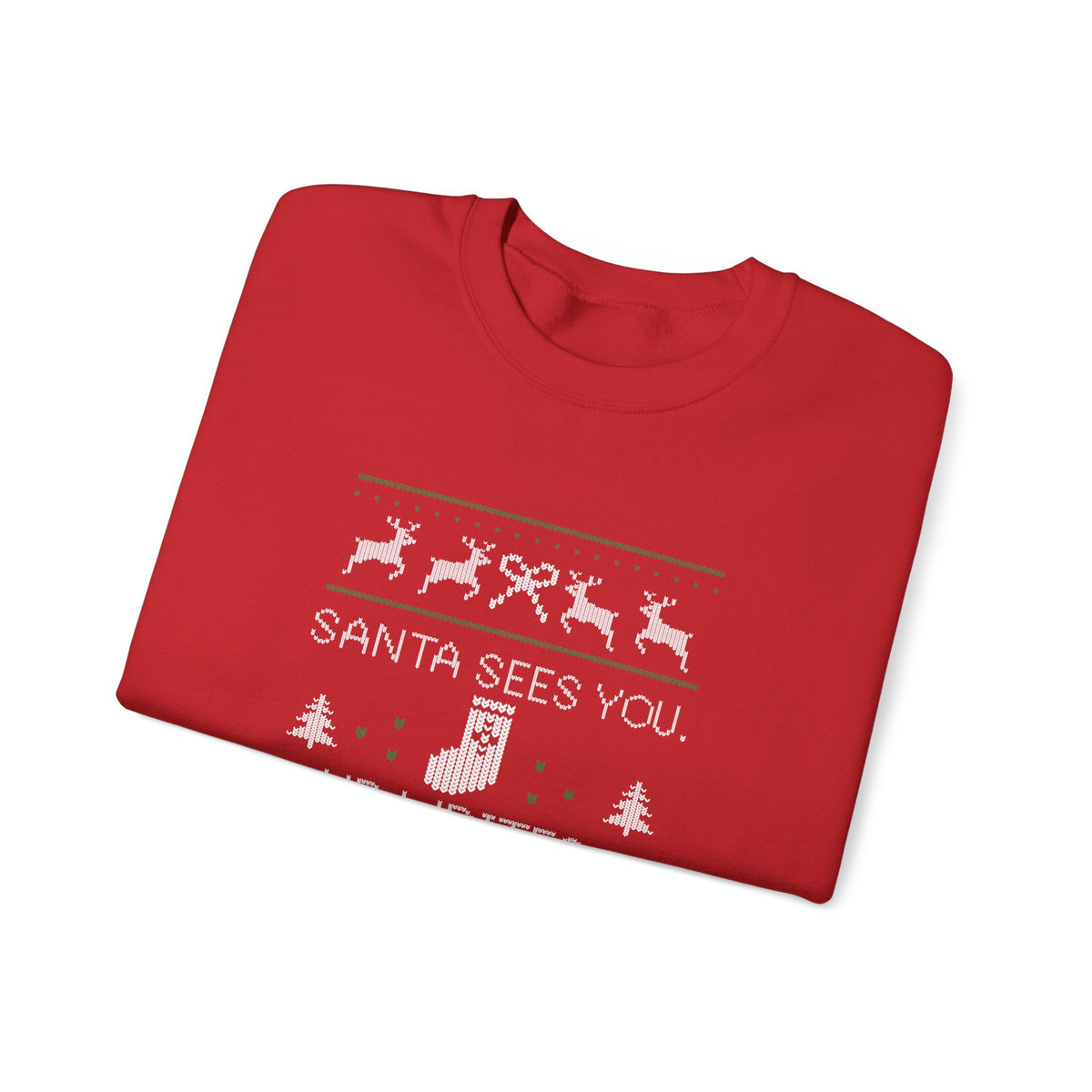 "Santa Sees You. HR Writes It Down" Sweatshirt — Funny Christmas HR Ugly Sweater Crewneck