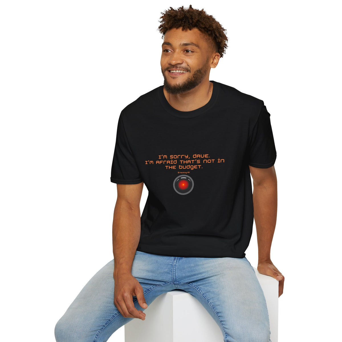 AI HAL 9000 Parody T-Shirt – “I’m Sorry, Dave, I’m Afraid That’s Not in the Budget”