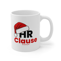 "HR Clause" Mug - Funny Holiday Santa Hat Coffee Cup for HR Professionals