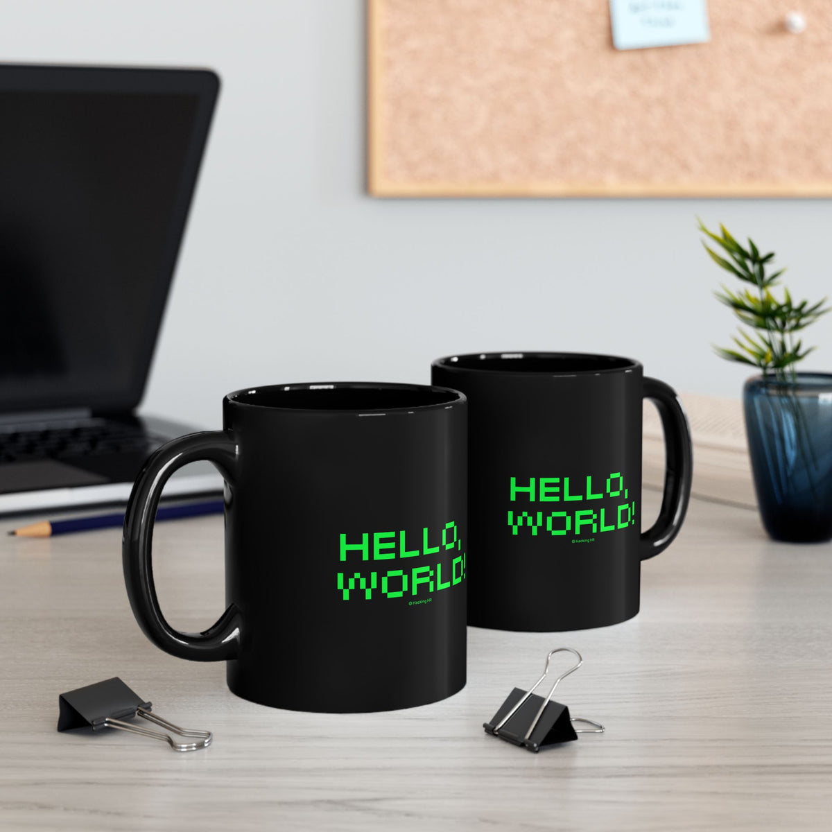 "Hello, World!" Retro Green Pixel Mug — Programmer Coffee Cup