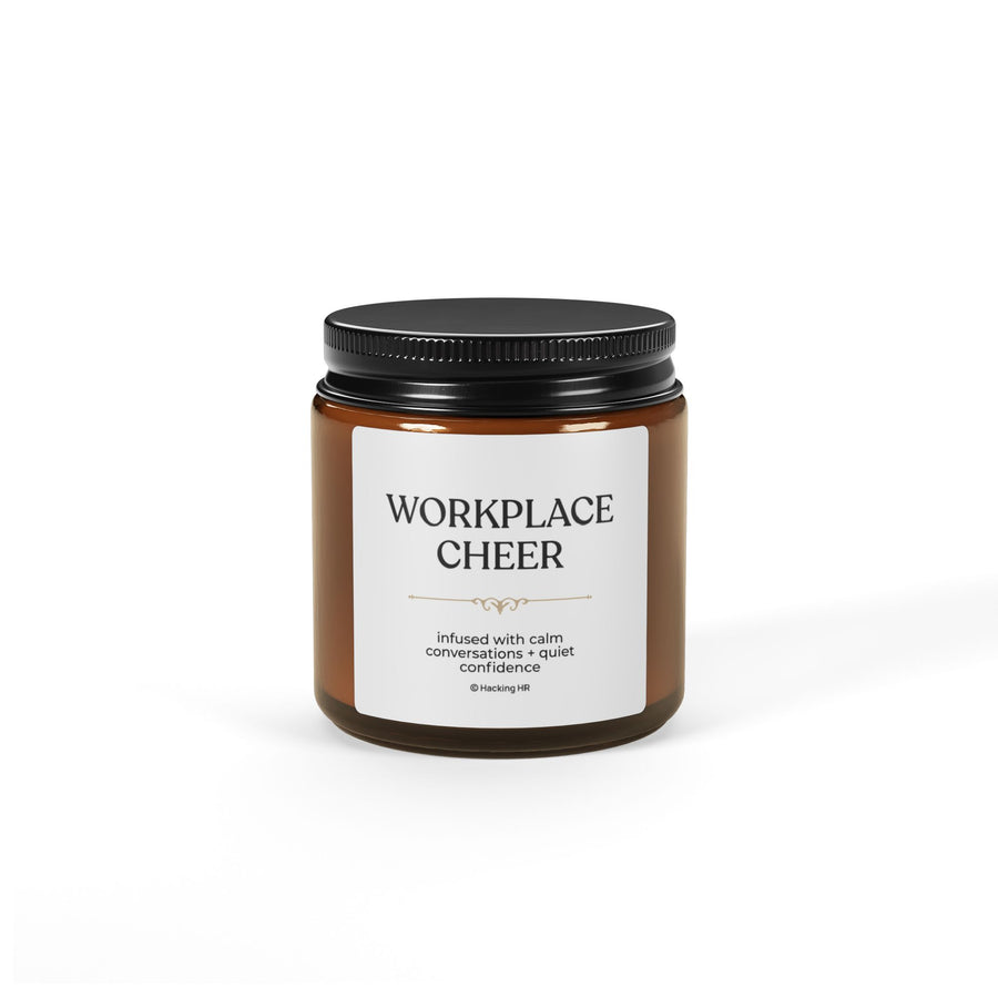 "Workplace Cheer" Soy Candle — Amber Jar Scented Candle (Calming Office Vibe)