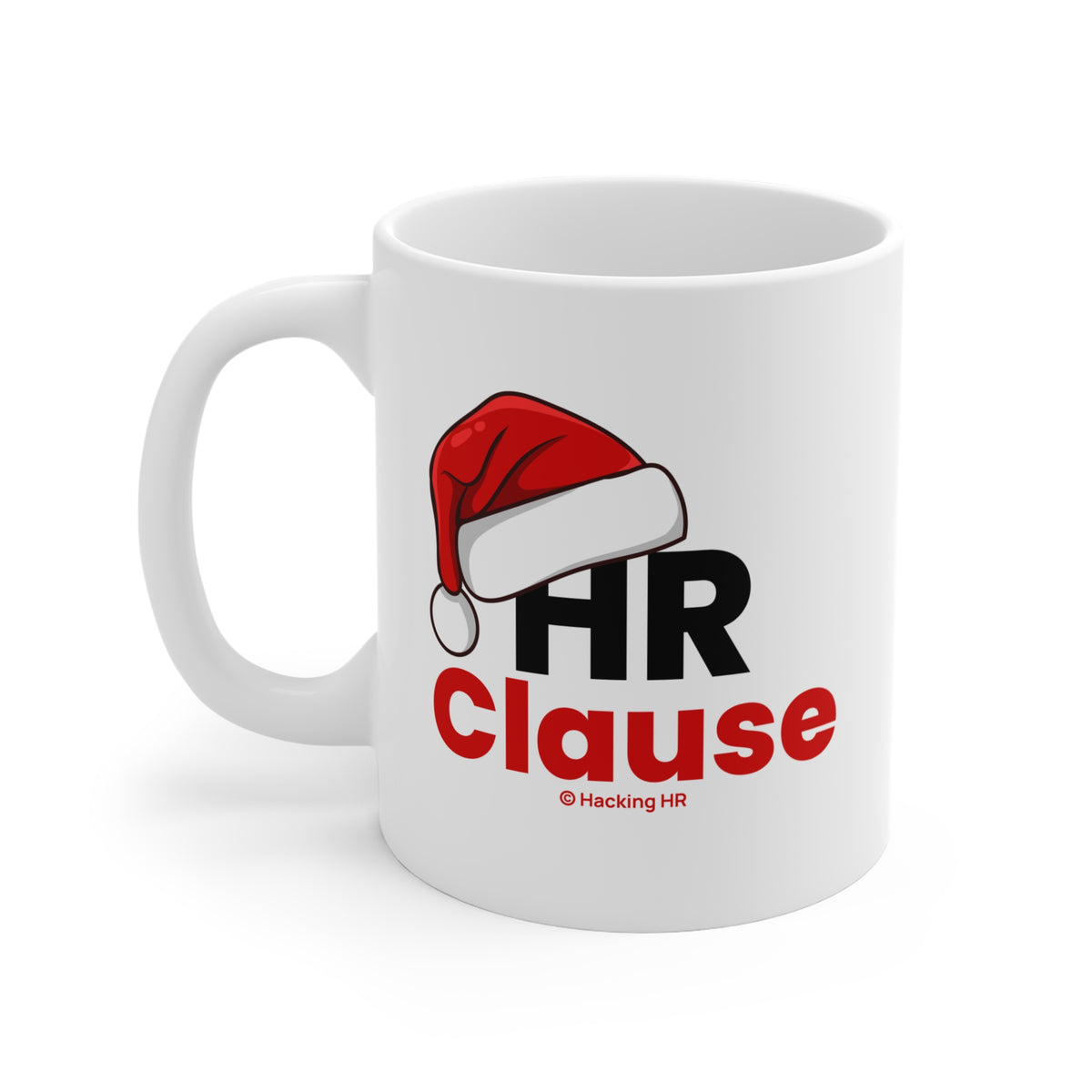 "HR Clause" Mug - Funny Holiday Santa Hat Coffee Cup for HR Professionals