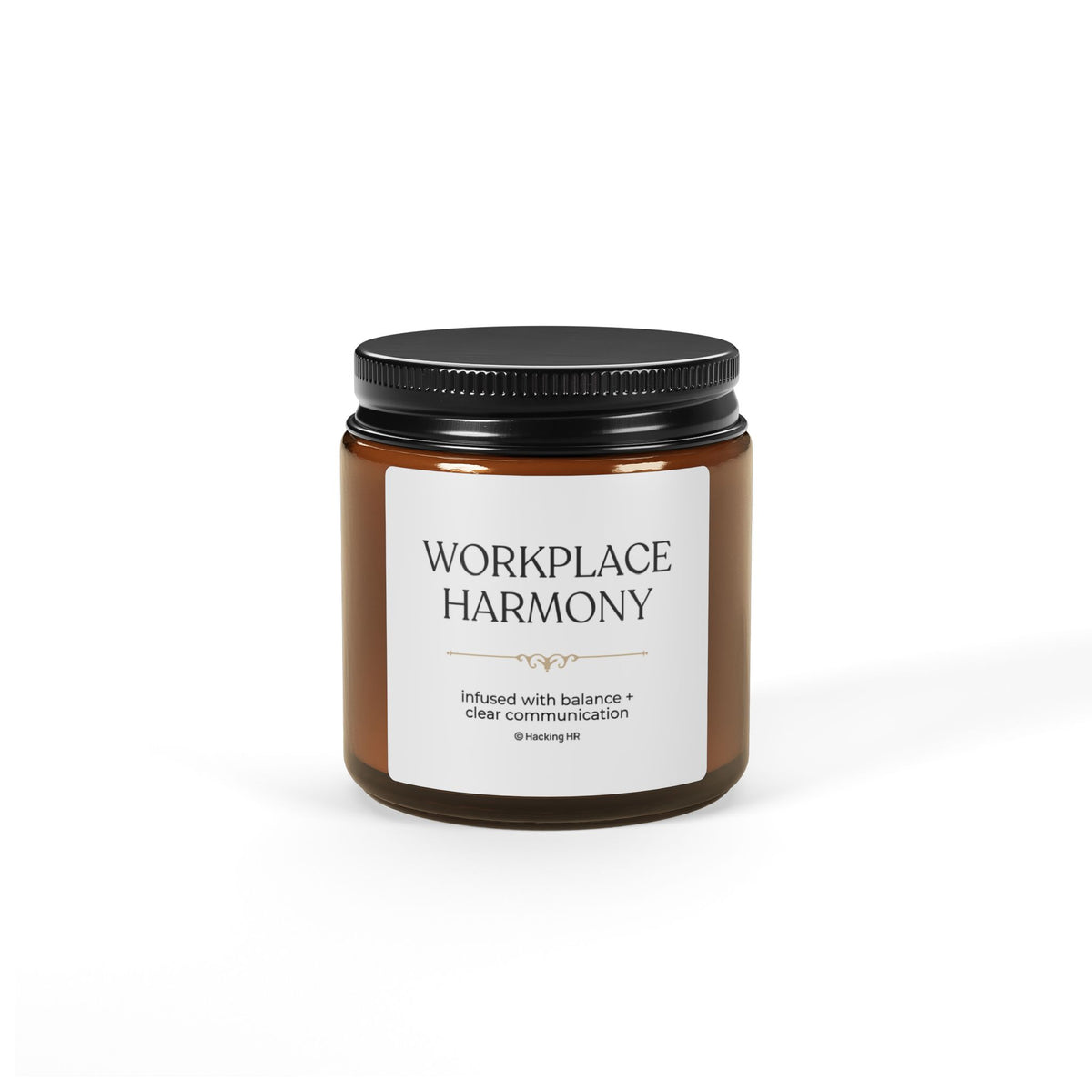Candle — "Workplace Harmony" Scented Soy Candle (Amber Jar)