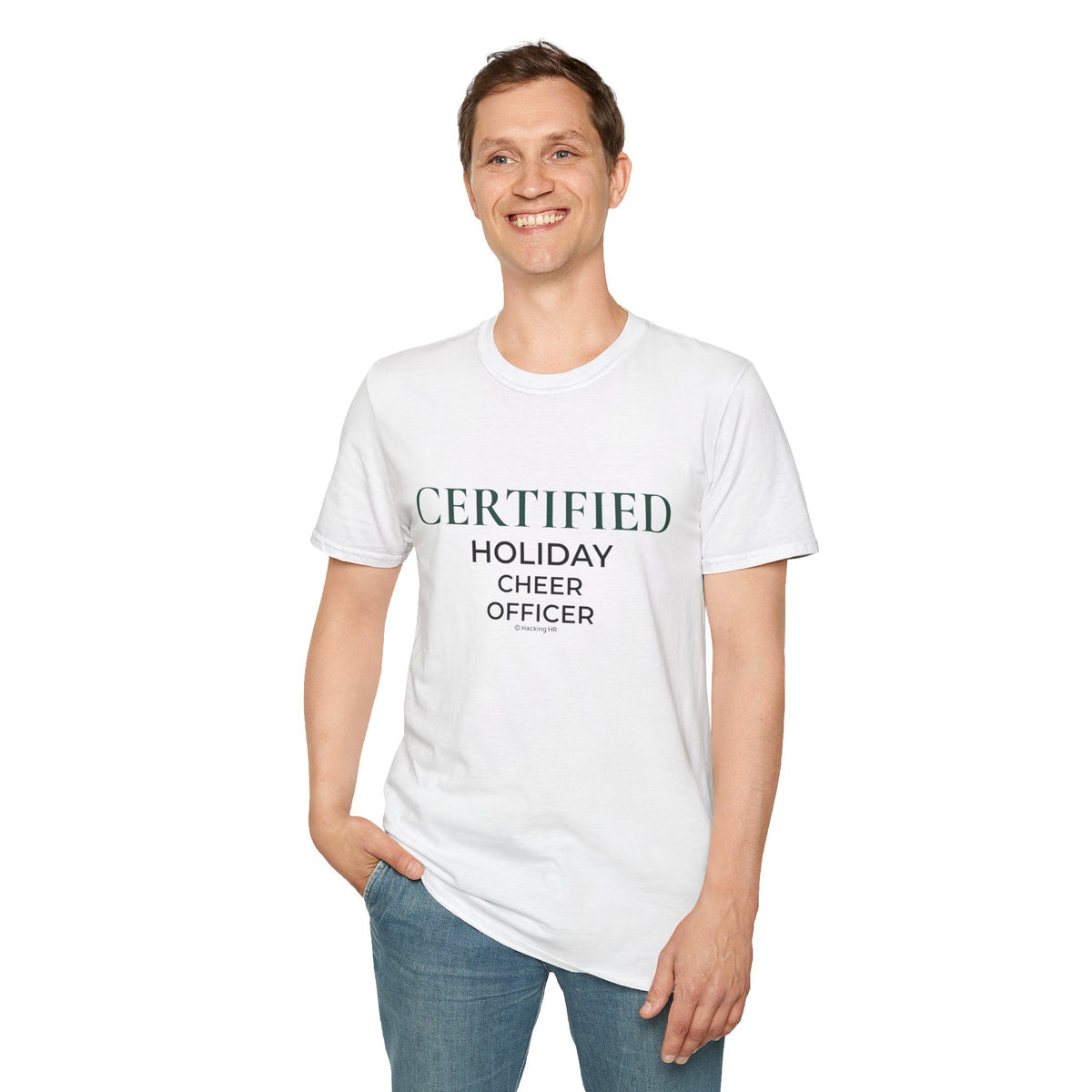 "Certified Holiday Cheer Officer" T-Shirt — Festive Christmas Party Tee