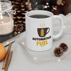 Automation Fuel Mug — Funny Coffee Cup for DevOps & Engineers