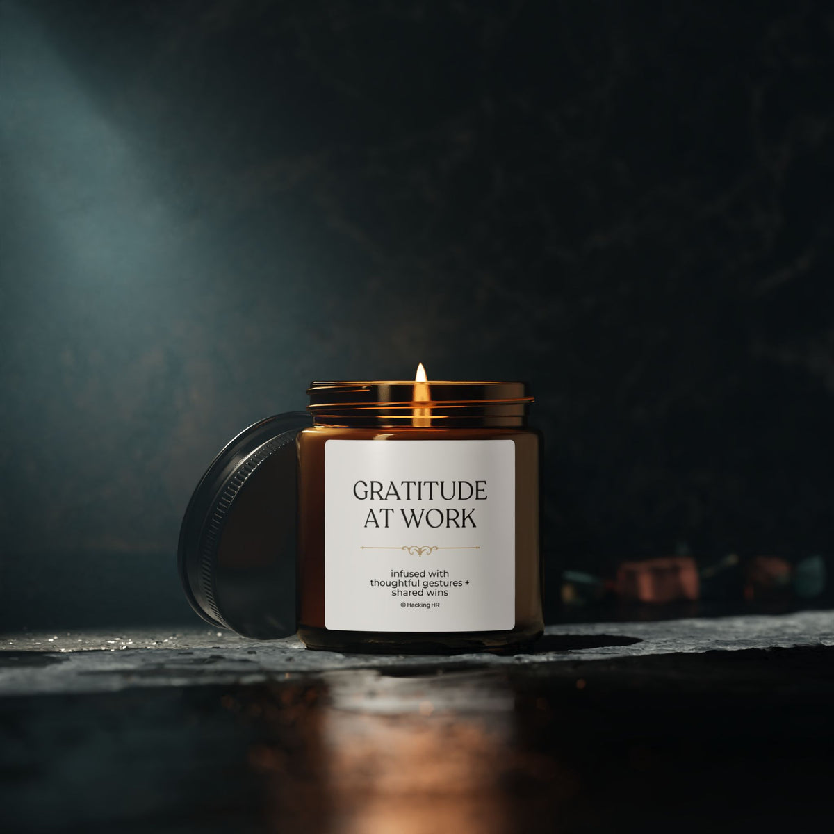 "Gratitude at Work" Scented Soy Candle — Amber Jar