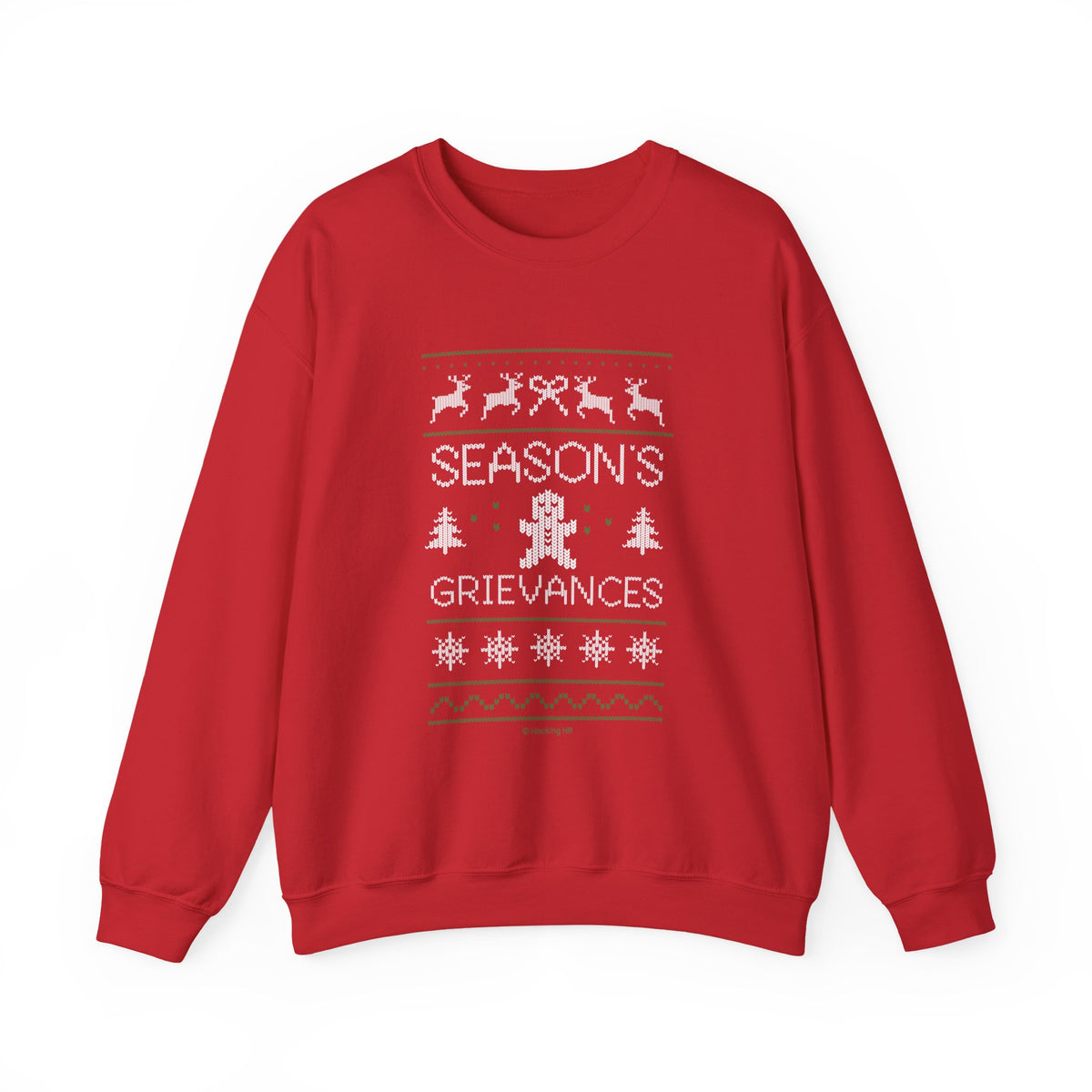 "Season’s Grievances" Christmas Sweatshirt — Funny Holiday Ugly Sweater Crewneck