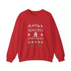 "Season’s Grievances" Christmas Sweatshirt — Funny Holiday Ugly Sweater Crewneck