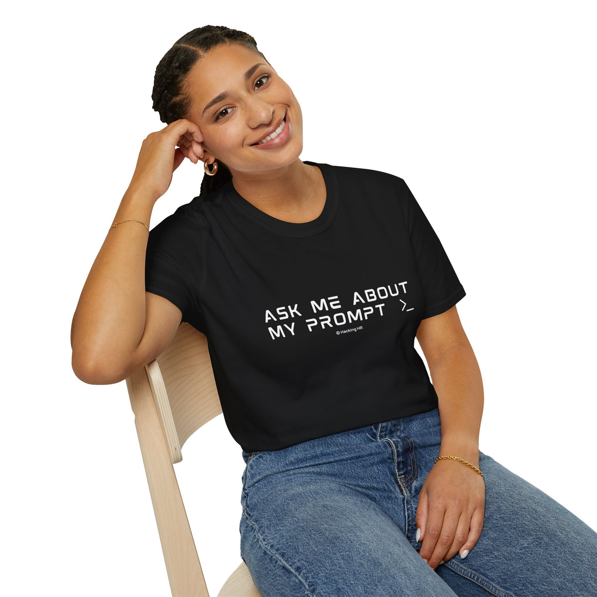 "Ask Me About My Prompt" T-Shirt — Programmer/Coder Funny Tech Tee