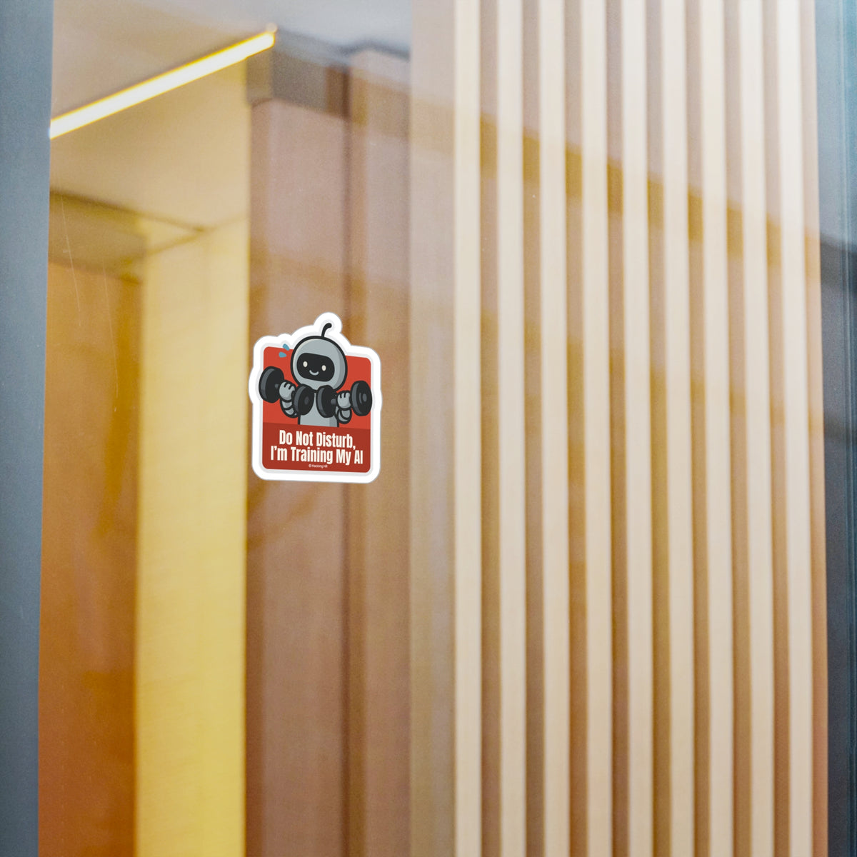 Kiss-Cut Vinyl Decal — "Do Not Disturb, I'm Training My AI" Robot