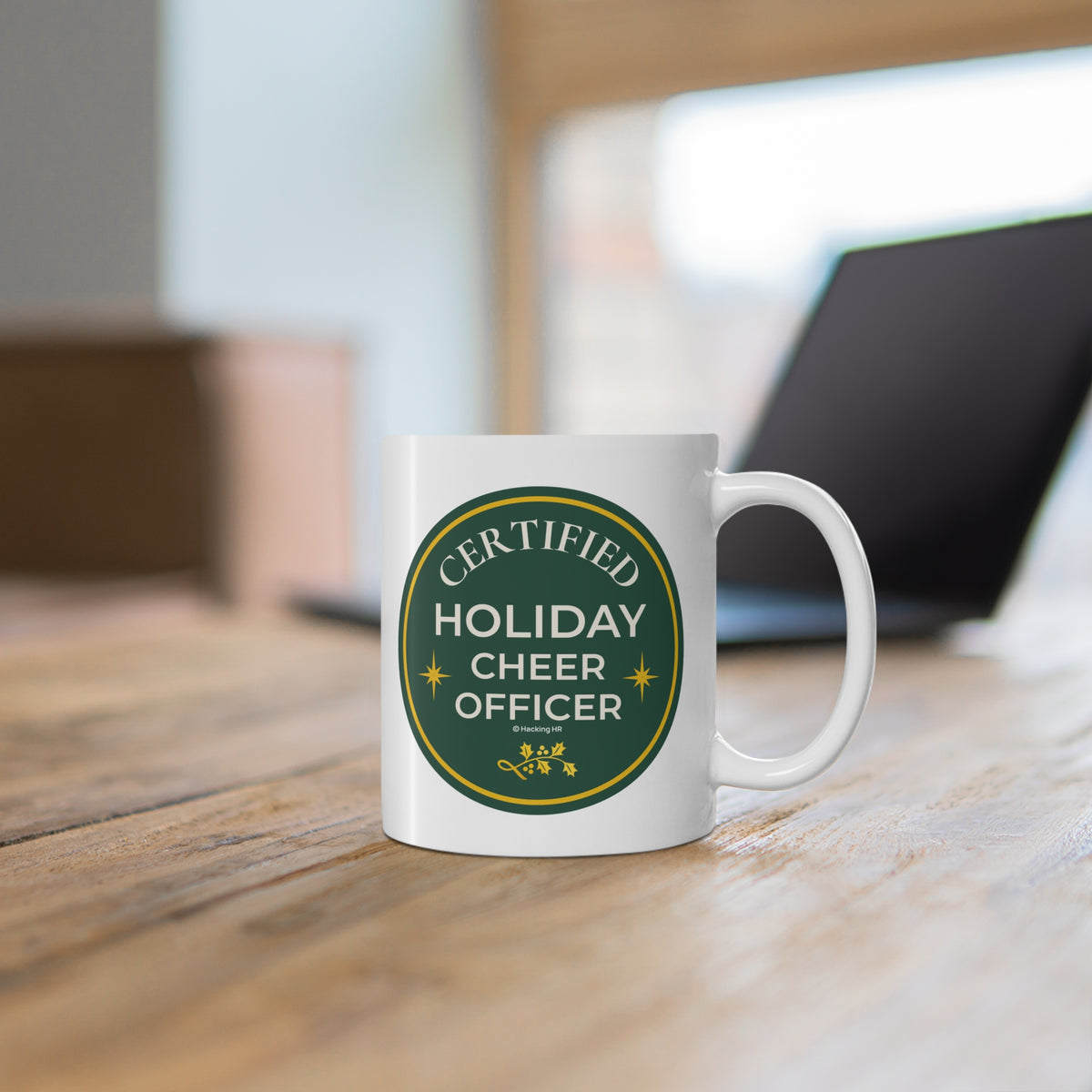 "Certified Holiday Cheer Officer" Mug — 11oz Christmas Coffee Cup