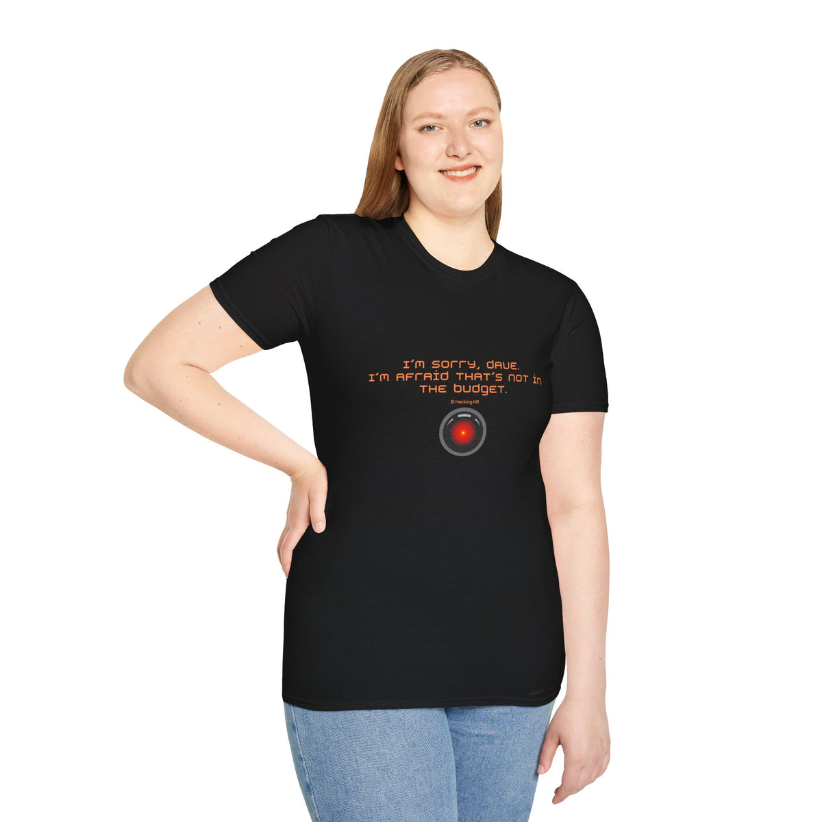 AI HAL 9000 Parody T-Shirt – “I’m Sorry, Dave, I’m Afraid That’s Not in the Budget”