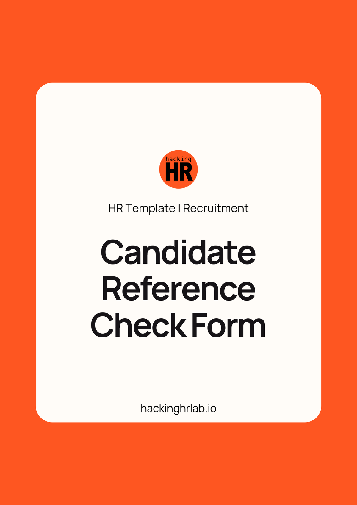 Candidate Reference Check Form