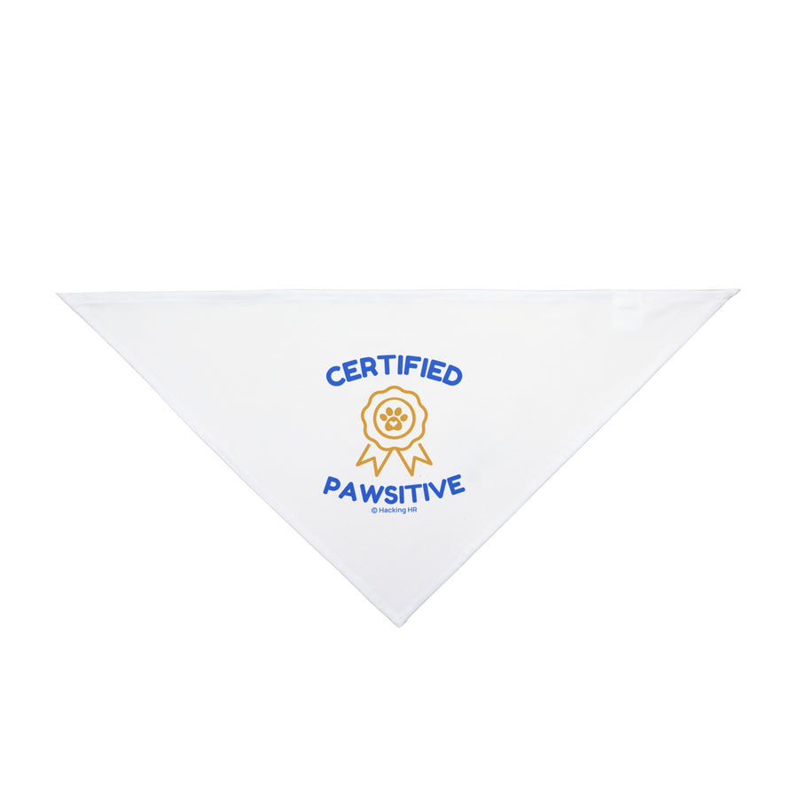 Certified Pawsitive Pet Bandana – Cute Paw Badge Dog & Cat Scarf