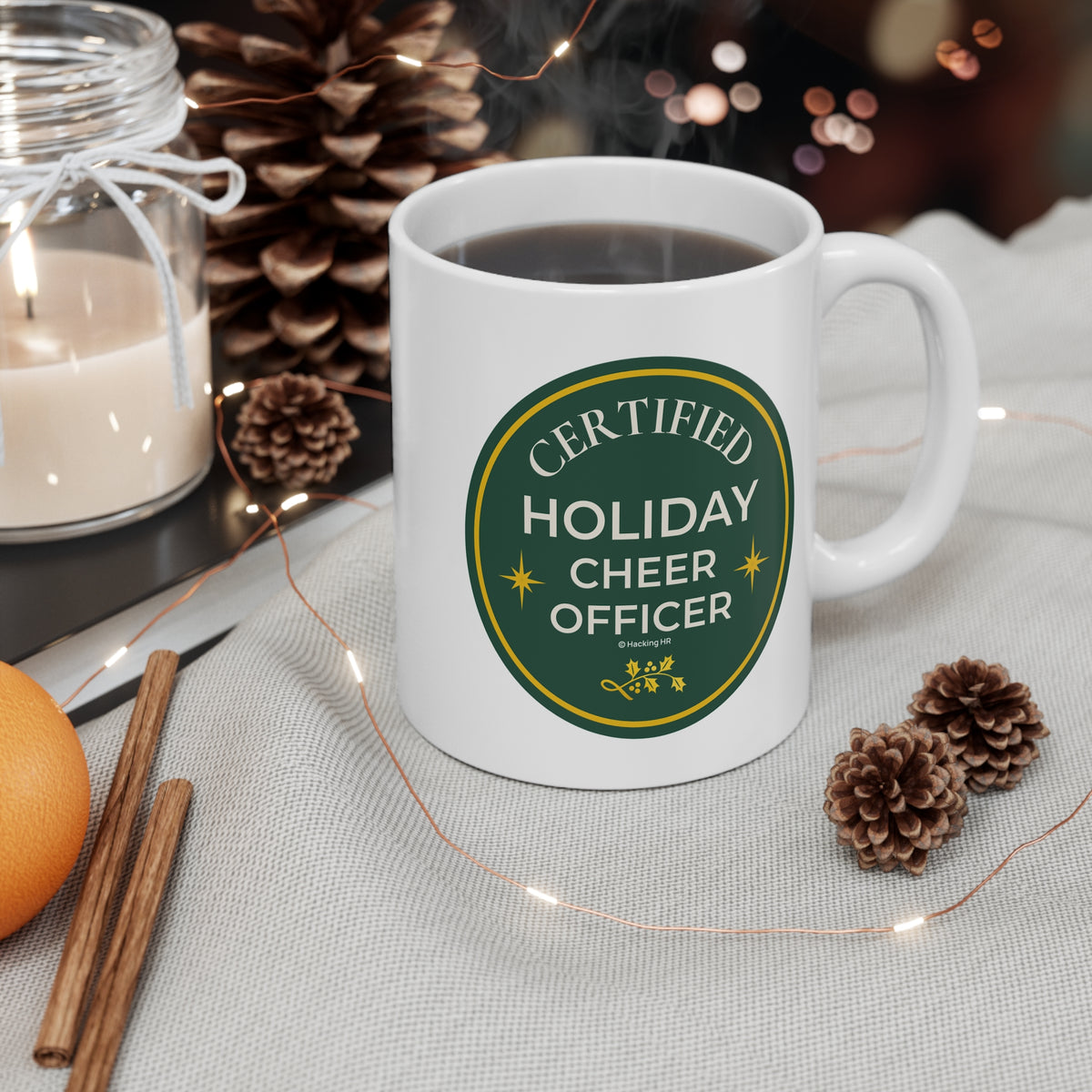 "Certified Holiday Cheer Officer" Mug — 11oz Christmas Coffee Cup