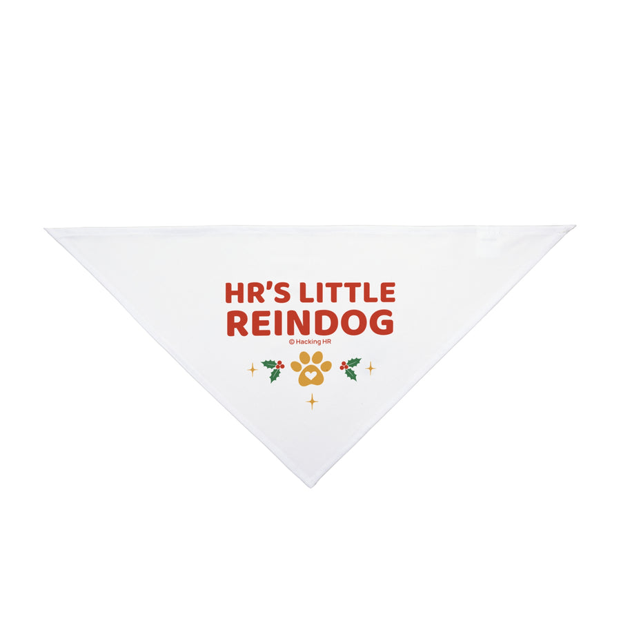 Pet Bandana — "HR's Little Reindog" Holiday Dog Bandana (Christmas Paw Print)
