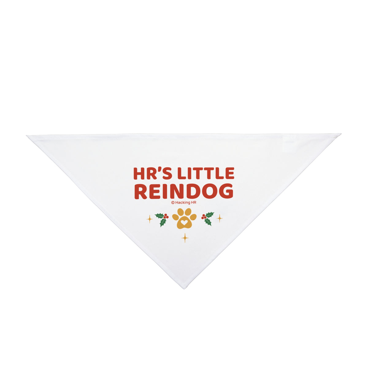 Pet Bandana — "HR's Little Reindog" Holiday Dog Bandana (Christmas Paw Print)