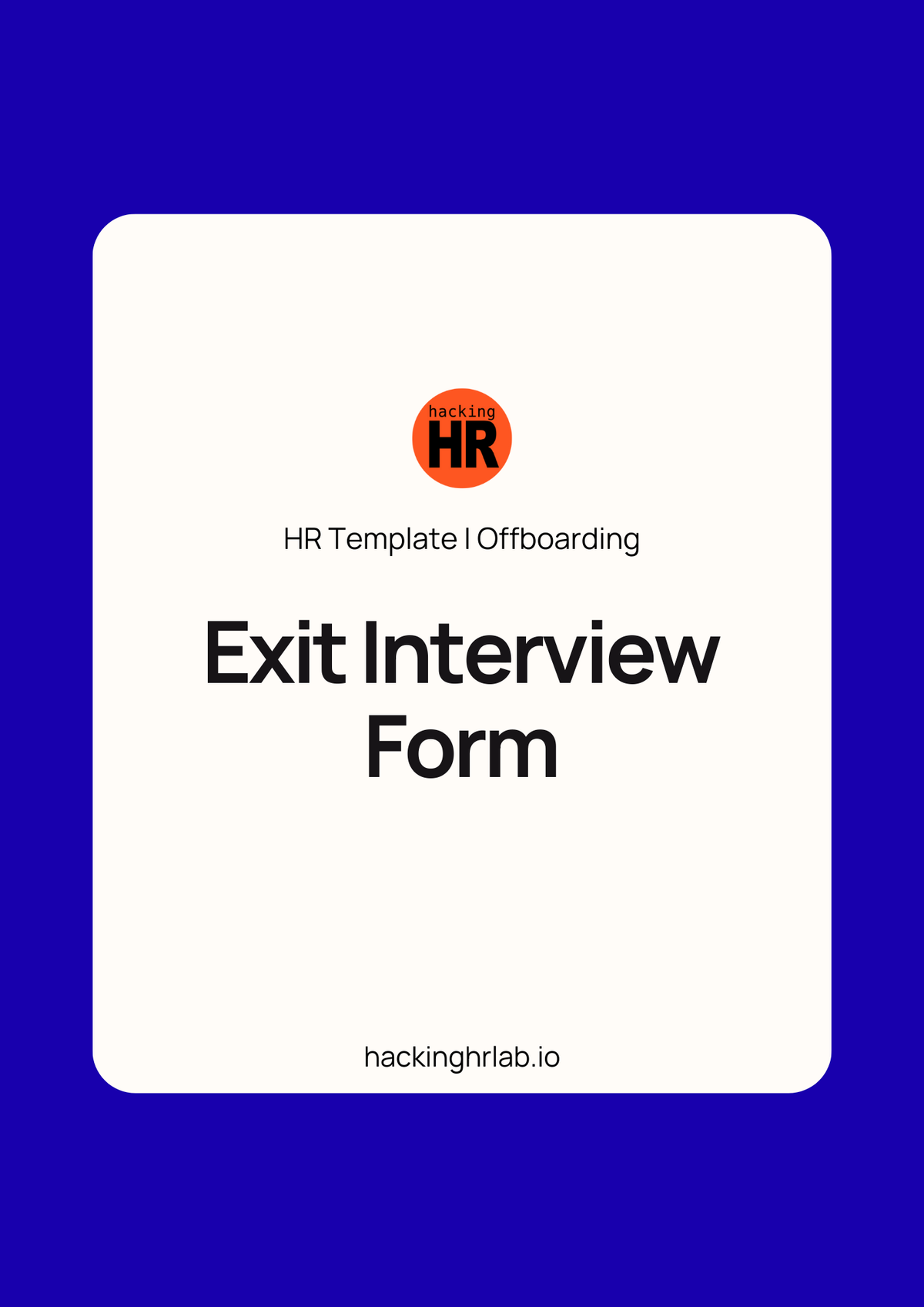 Exit Interview Form Template for HR