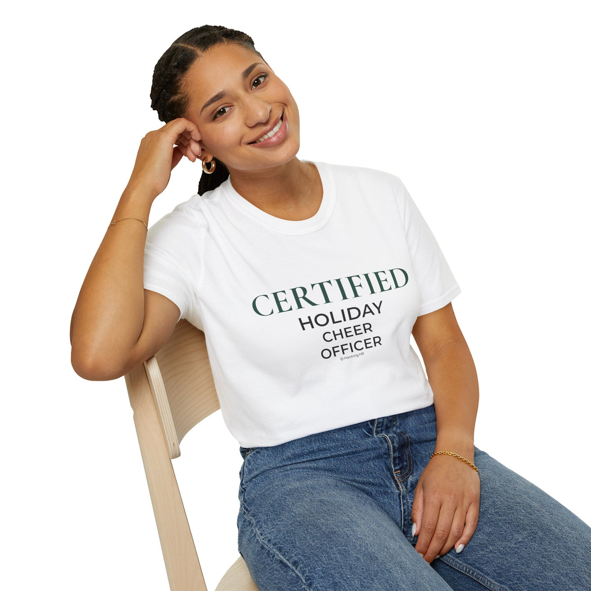 "Certified Holiday Cheer Officer" T-Shirt — Festive Christmas Party Tee