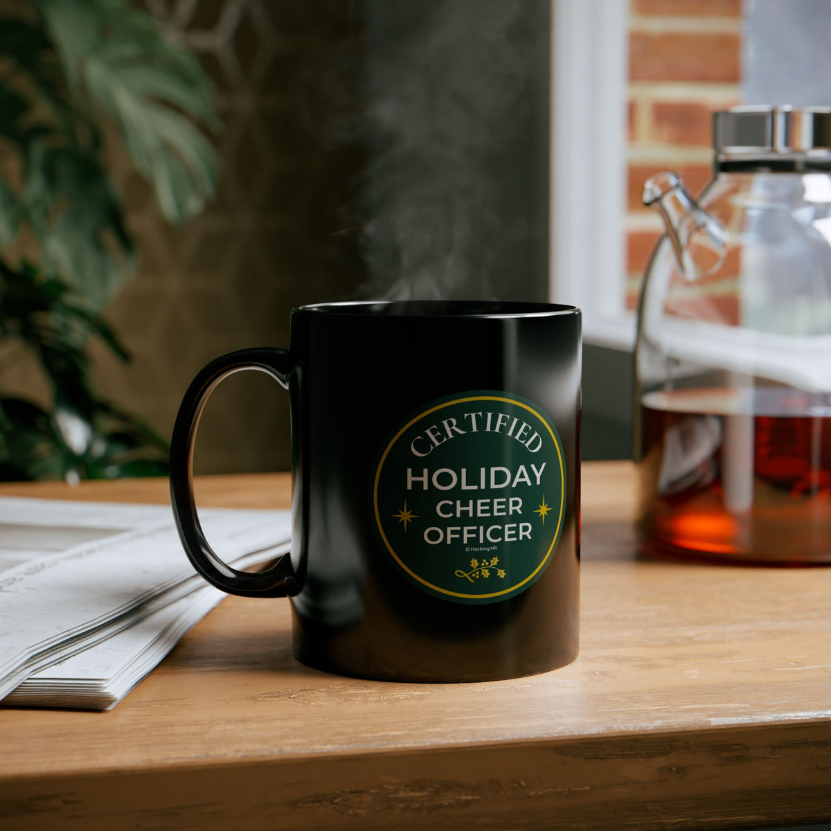 "Certified Holiday Cheer Officer" Mug — Black 11oz & 15oz
