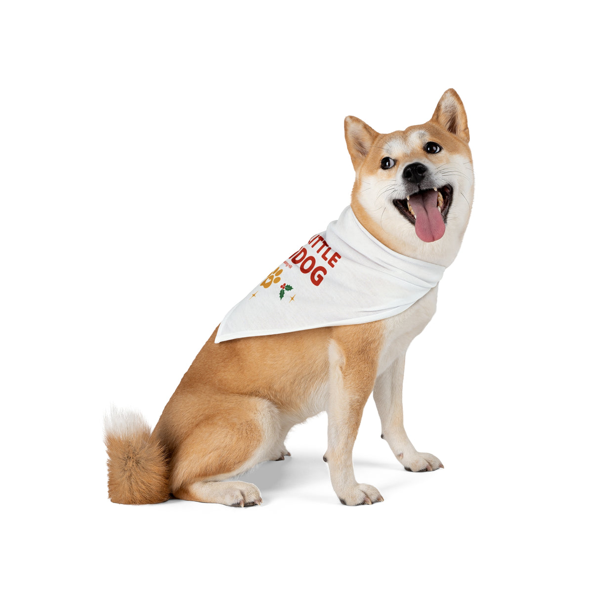 Pet Bandana — "HR's Little Reindog" Holiday Dog Bandana (Christmas Paw Print)
