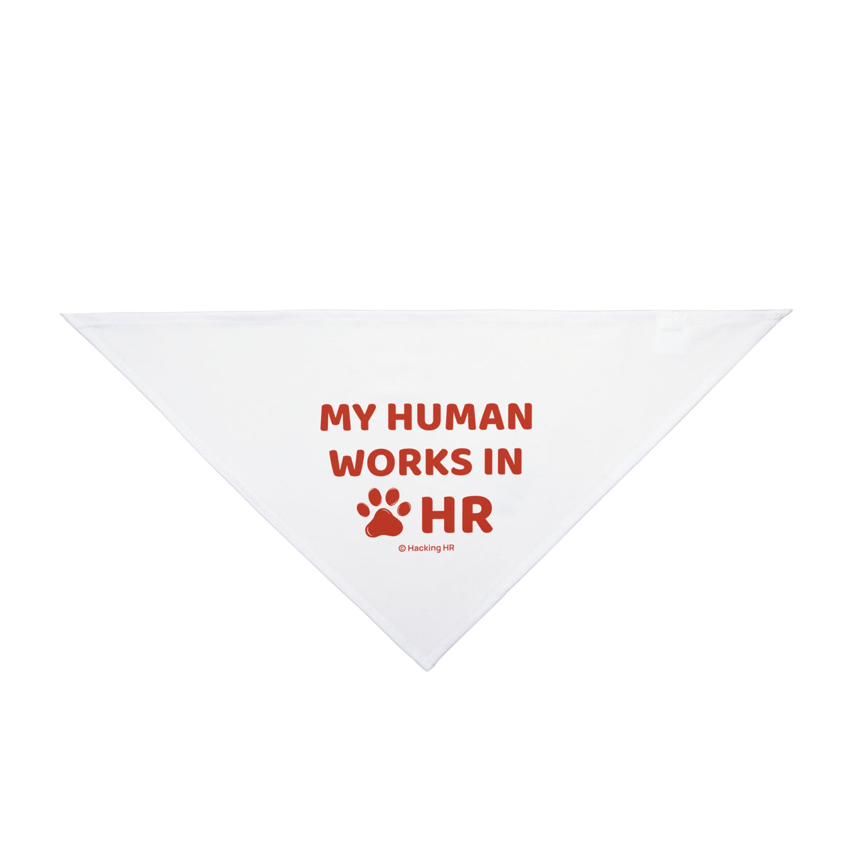 Pet Bandana — "My Human Works in HR" Dog Bandana, Funny HR Paw Print Accessory for Office Employees & Pet Gifts