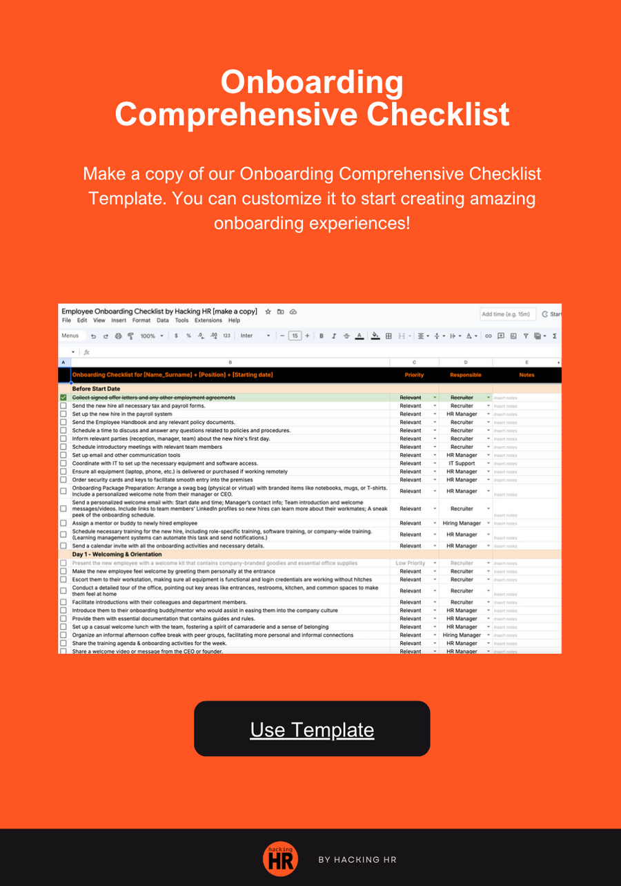 Employee Onboarding Checklist – Streamline New Hire Success from Day One
