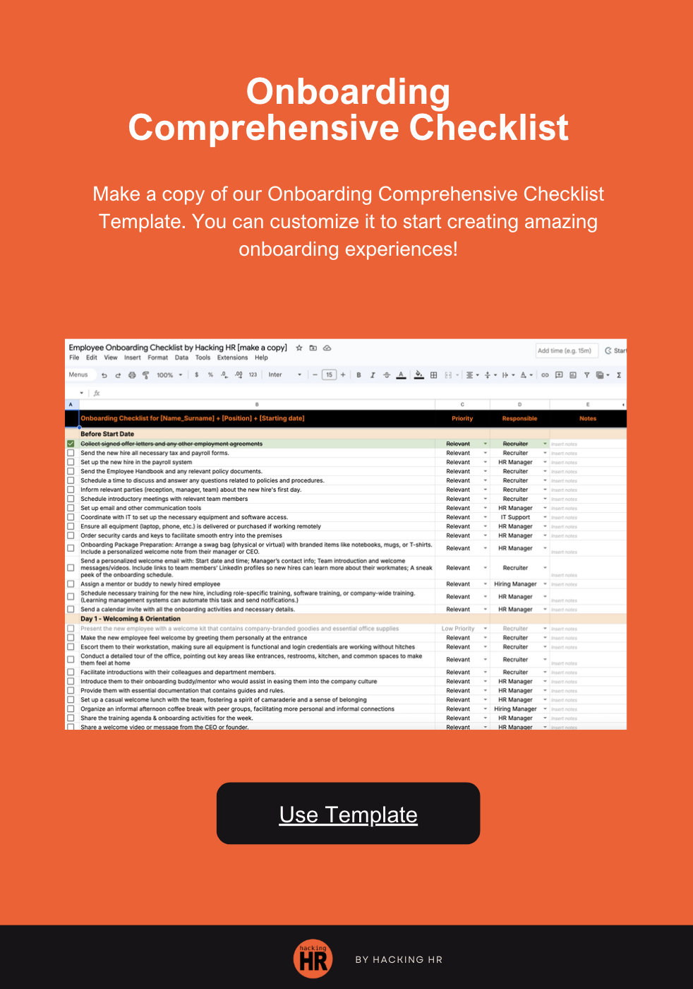 Employee Onboarding Checklist – Streamline New Hire Success from Day One