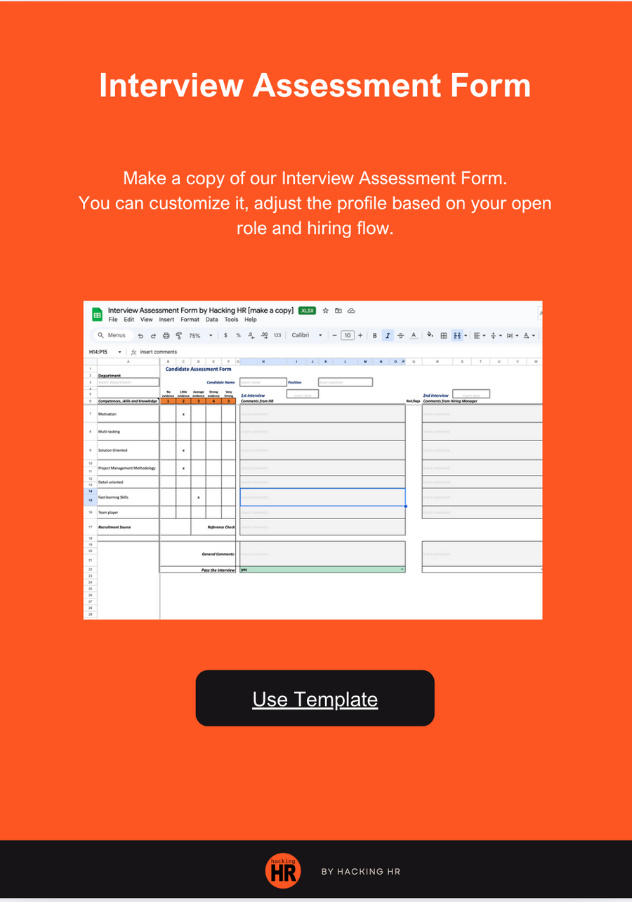 Candidate Interview Assessment Form - HR Tool for Smarter Hiring Decisions
