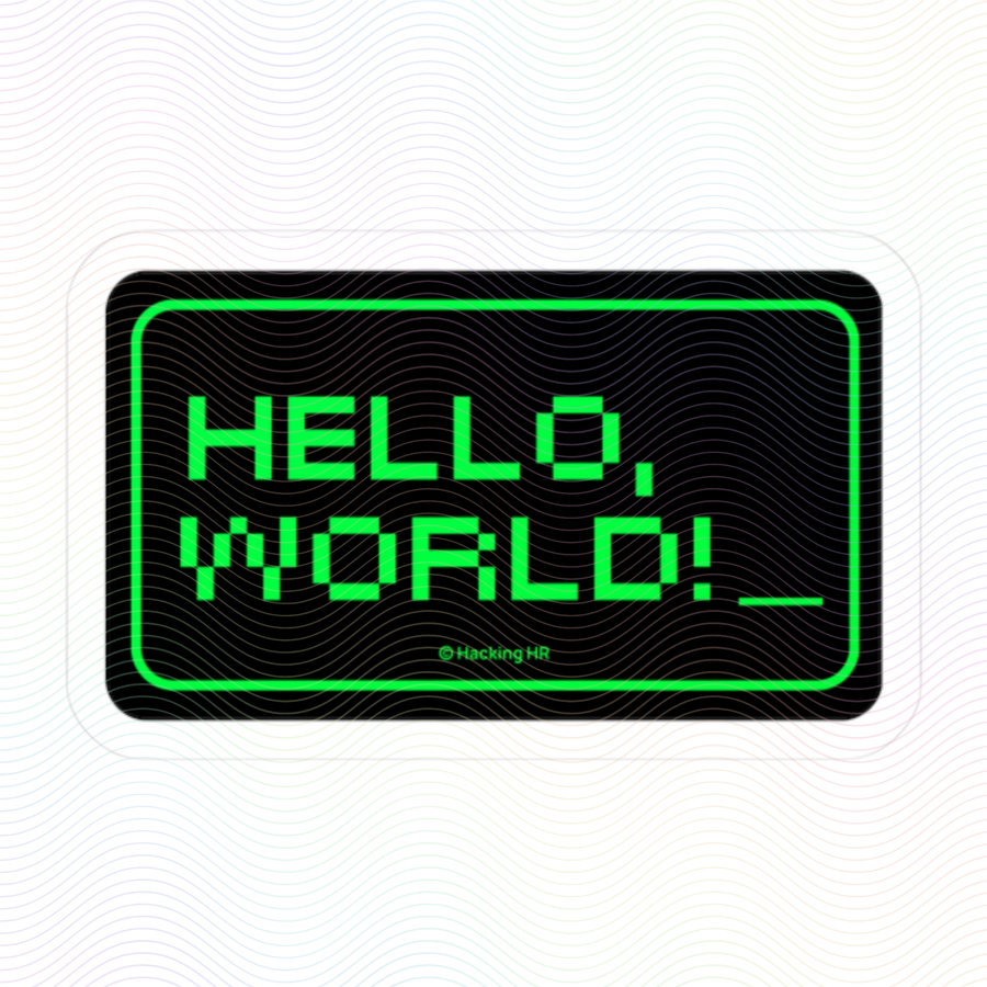 "Hello, World!" Vintage Computer Vinyl Sticker