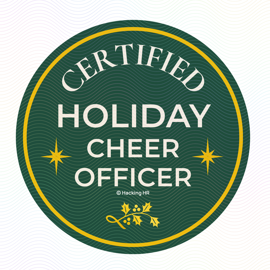 "Holiday Cheer Officer" Kiss-Cut Vinyl Sticker — Certified Holiday Cheer Badge