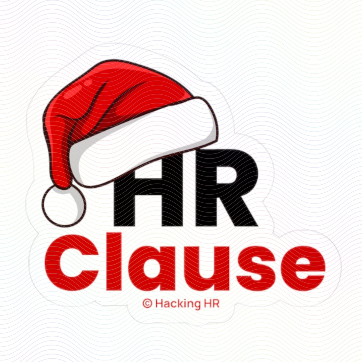"HR Clause" Christmas Sticker — Kiss-Cut Vinyl Decal with Santa Hat (Holiday HR Humor)